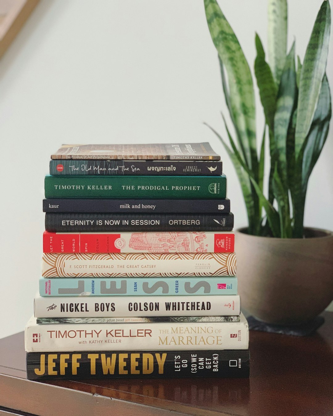 modern mystery book stack